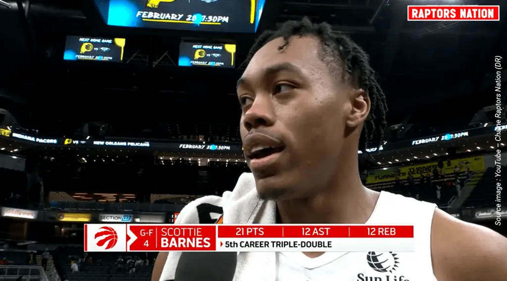 Scottie Barnes - YouTube - Chaine Raptors Nation DR