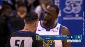 Draymond Green - 4ème exclusion de la saison - YouTube - Chaine ESPN (DR)