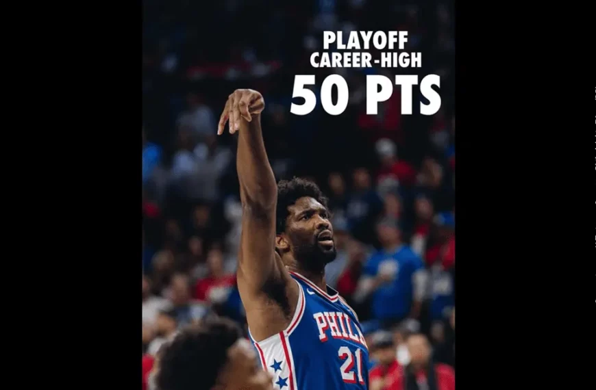 Joel Embiid - Record de Points en Playoffs - X Twitter - Compte Philadelphia 76ers (DR)