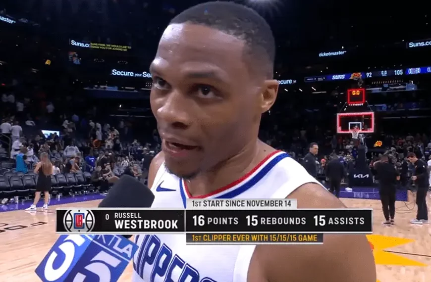 Russel Westbrook 199ème Triple Double le 09 04 2024 - YouTube - Chaine KTLA 5 (DR)