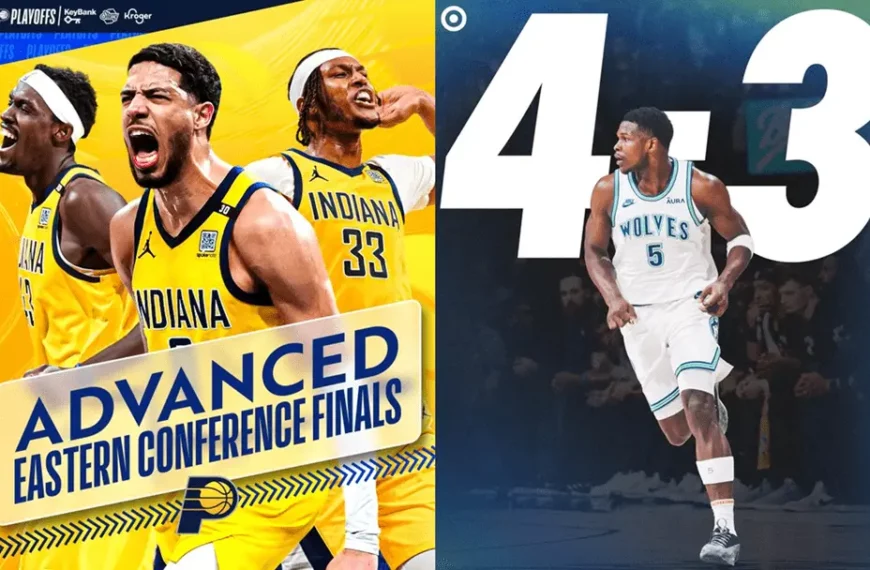 Demi Finales de Conférence - Playoffs 19 05 2024 - X Twitter - Indiana Pacers & Minnesota Timberwolves (DR)